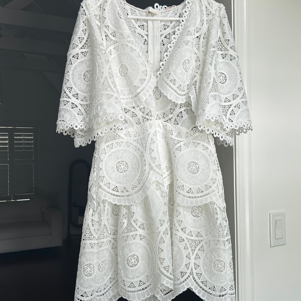 Alexis white lace dress